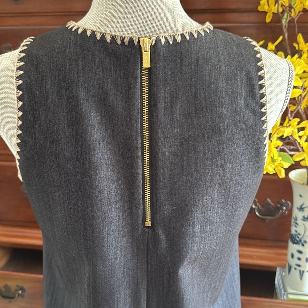 Calvin Klein Navy Denim Dress with Gold Accents Size 4 - Picture 4 of 13